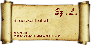 Szecska Lehel névjegykártya